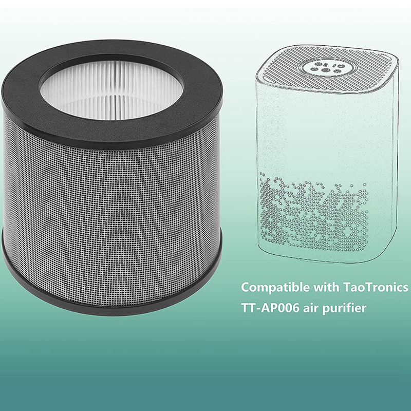 2 Pack Vervanging Filter Voor Taotronics TT-AP006 Luchtreiniger, 3-In-1 H13 Ware Hepa Filter En Actieve Kool Filter