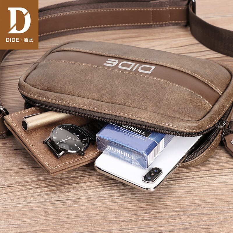 DIDE Casual Handbag Men Messenger Bag Male Shoulder Hand bags iPad Mini Small crossbody bags Waist Purse organization