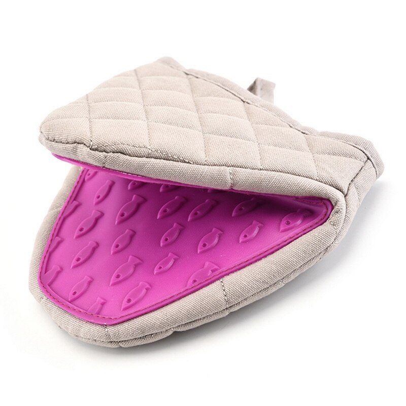 Gants de cuisine en Silicone Anti-brûlure, mitaines, maniques, plateau, plat, bol, pince à main, outils de cuisine: Purple