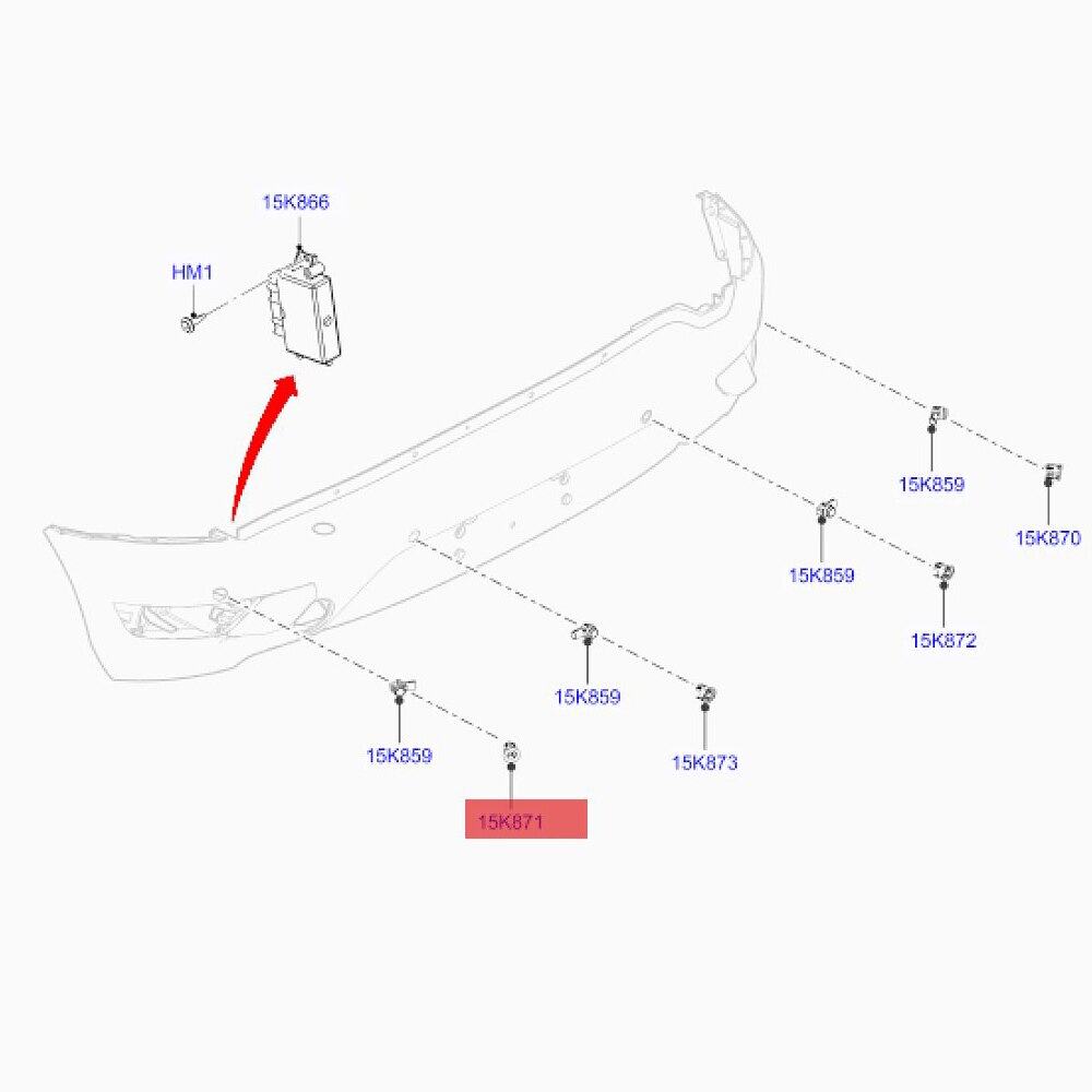 1818621 PDC Parking Sensor Holder Mounting-Retainer Kit For Ford Ecosport Fiesta C1BT15D851BA C1BT-15K872-DB C1BT-15D851-AA