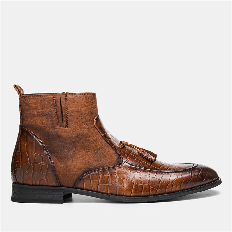 Tendance britannique nouvelle botte pointue à talons bas Chelsea bottes hommes bottes chaussures à talons hauts Cowboy bottes hommes Zapatos
