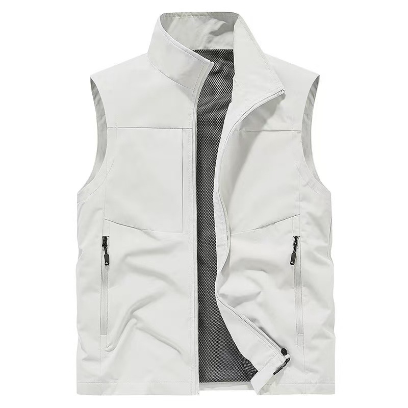 Chaleco fino de gama alta con cuello levantado para hombre, Top transpirable para exteriores, otoño e invierno