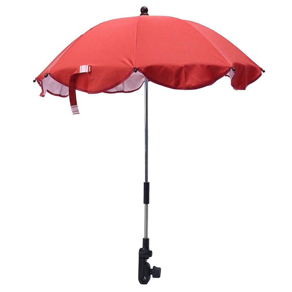 Infant Baby Stroller Umbrella Adjustable Baby Pushchair Umbrella Sun Shade Pram Canopy Cover Umbrella Baby Stroller Accessories: Red
