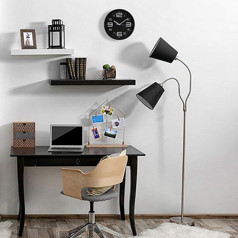 Indoor Big 3D Number Silent Wall Clock Quiet Movement Wall Clocks Battery Operated 10 Inch