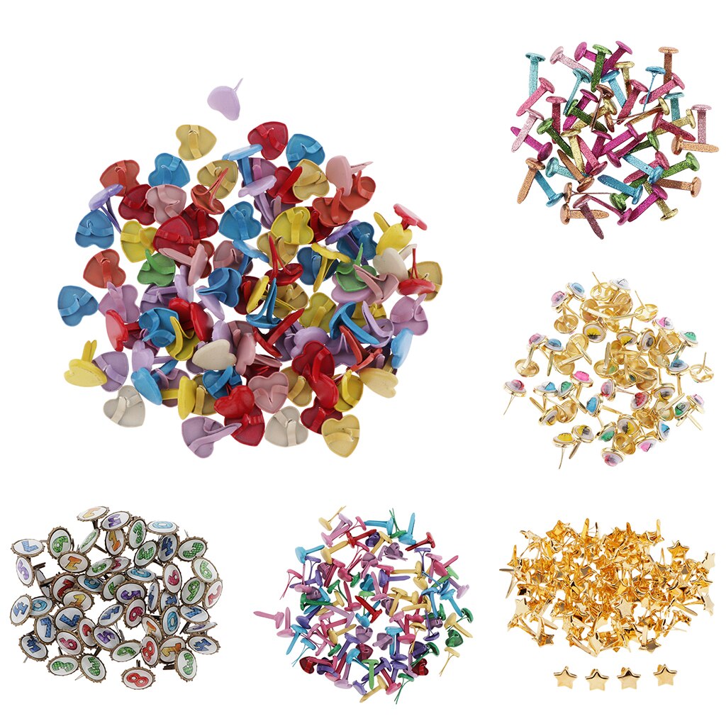 Diverse Heldere Kleur Mini Brads Paper Fasteners Messing Pastel Metal Brads Voor Scrapbooking Ambachten Diy Papier