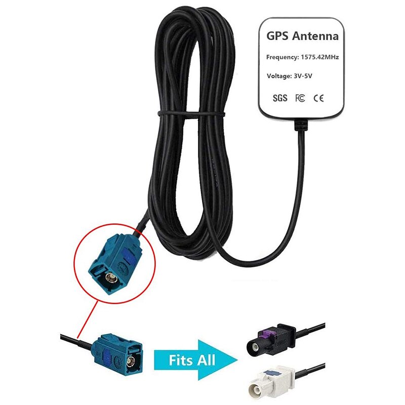 Antena GPS activa impermeable para vehículo con conector Fakra Z, ganancia de 28DB, 3-5VDC