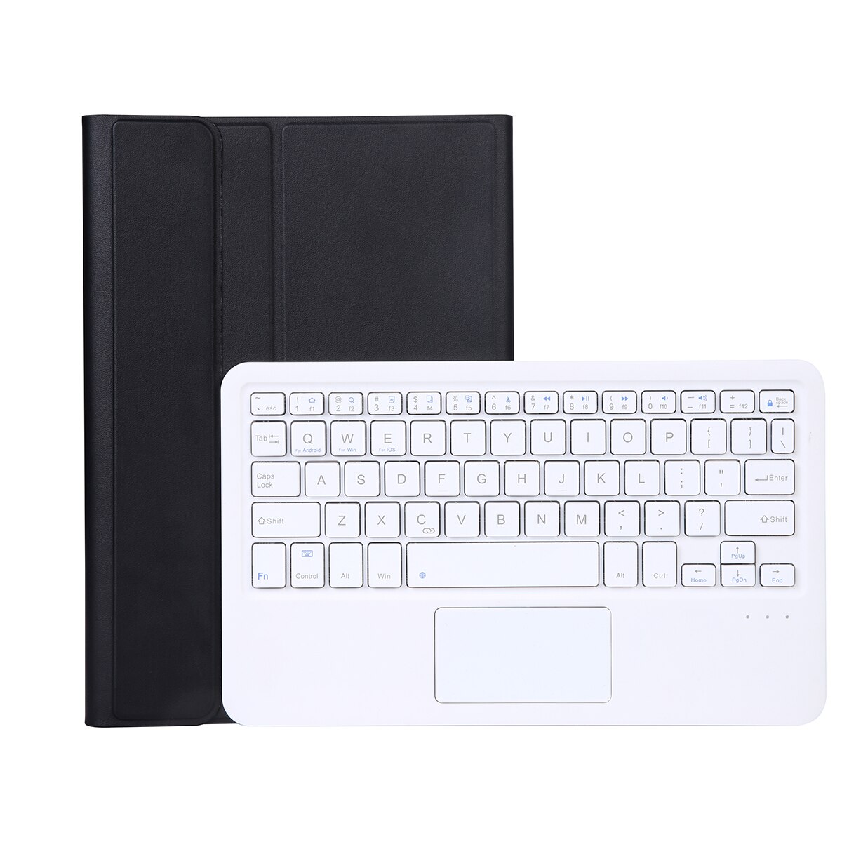 Pokrowiec na klawiaturę Bluetooth touchpad do tabletu Samsung Galaxy Tab A7 10.4 2020 pokrowiec na klawiaturę bezprzewodową odpinany futerał ochronny: Black with White