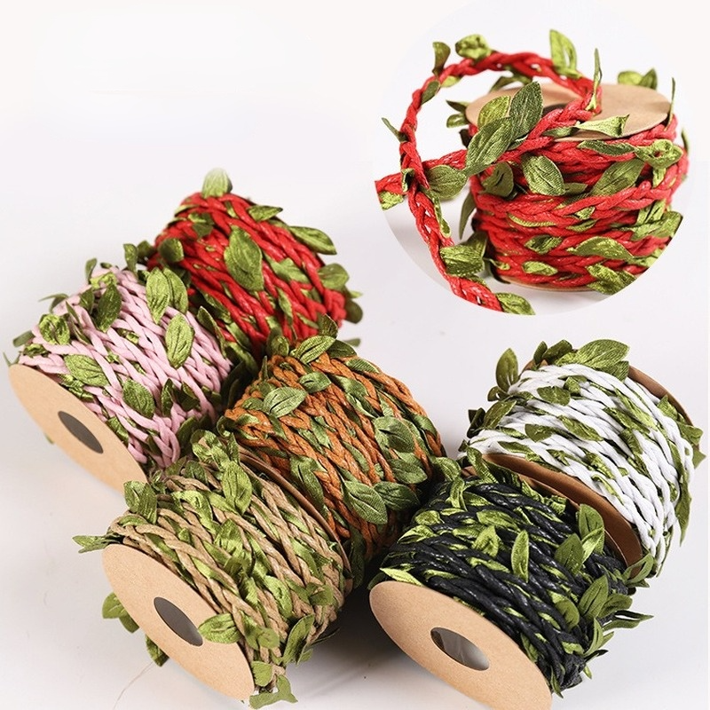 5meters Green Leaves Ribbon Leaf Garland Lace Ribb... – Grandado
