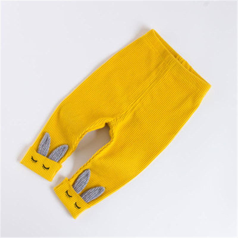 HziriP Leggings Herfst Cartoon Broek Katoen Effen Unisex Baby Jongens Meisjes Broek kinderen Broek Verdikking Baby 1-4Y: Yellow / 4T
