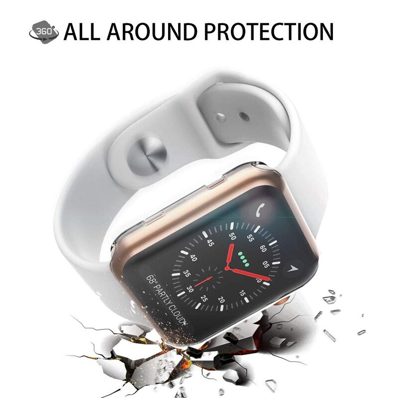 Kotelo apple watch -sarjalle 5/4/3/2/1 näytönsuoja 38mm 40mm 42mm 44mm yleissuojakotelo tpu kirkas ultraohut kansi