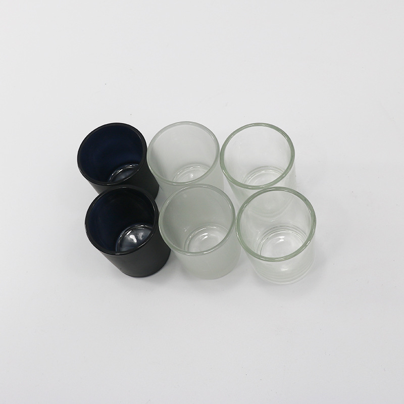 Fælles glaskop til fyrfadslys, diy-lysfremstillingsforsyninger, frostet, gennemsigtig og sort lysestage til at holde vokslys