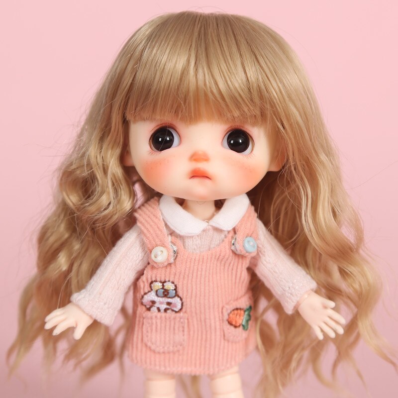 BJD doll wig 1/8 MSD YOSD DD wig pink Golden white Bangs Ponytail Long Curly Hair BOBO Short Hair Straight hair Wigs for doll