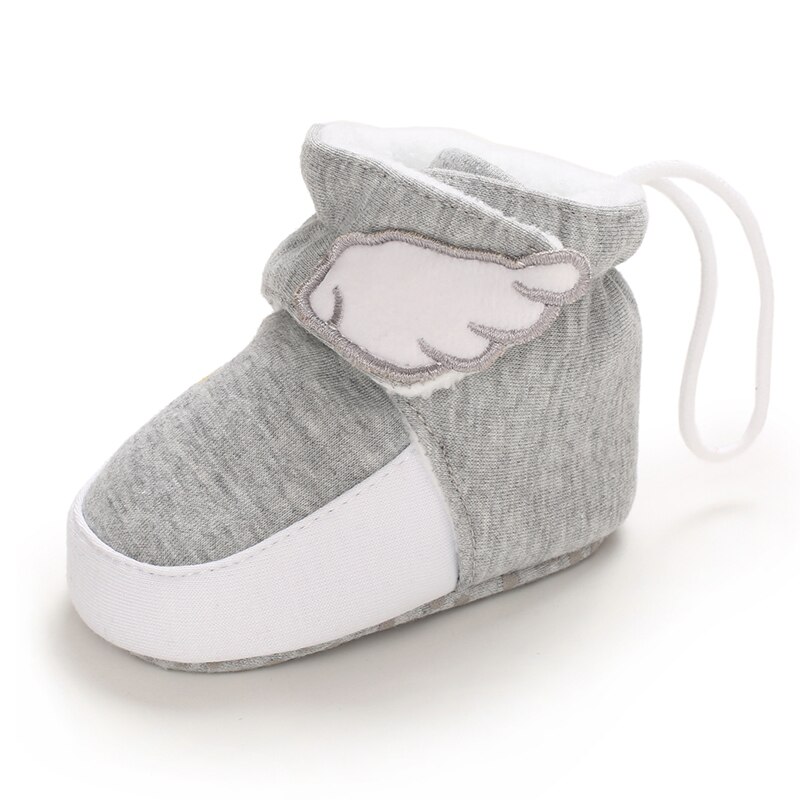 Winter Snow Baby Boots Velcro Warm Velvet Wings Elastic Band Indoor Cotton Sole Baby Toddler Baby Shoes First Walker