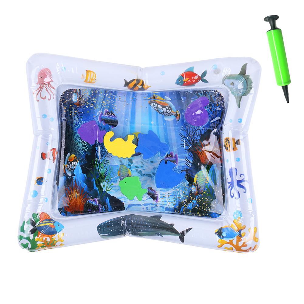 66x50cm Kids Water Mat Baby Inflatable Patted Pad Baby Inflatable Water Cushion Infant Play Mat Toddler Funny Pat Pad Toys