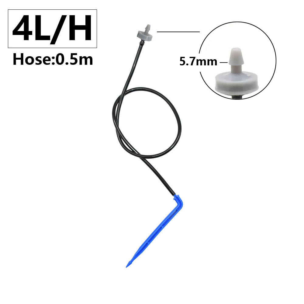 impostato di irrigazione a goccia con freccia curva in vaso per serra dispositivo di gocciolatore di compensazione della pressione muslimata 3/5mm connettore per tubo flessibile a 1/2/4 gareggiare: giallo