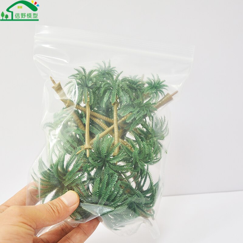 15Pcs/Lot Miniature Plastic Coconut Trees architectural sand table train model landscape scenery layout Ho scale tree material N: Default Title