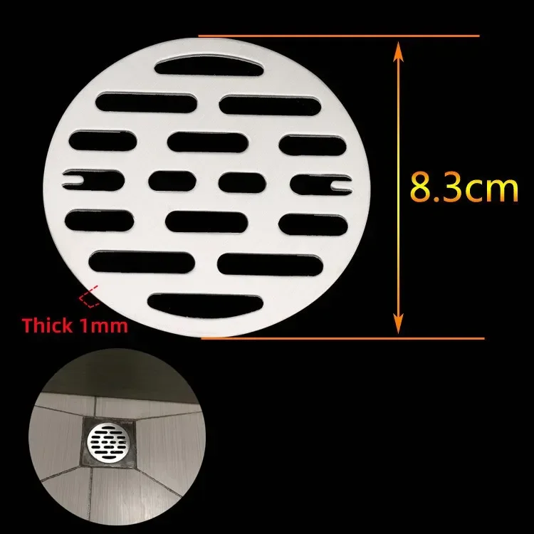 Universal Stainless Steel Round Floor Drains Cover Plate Sink Strainer Anti-clogging Shower Drains Hair Catcher Bathroom Fixture: light green
