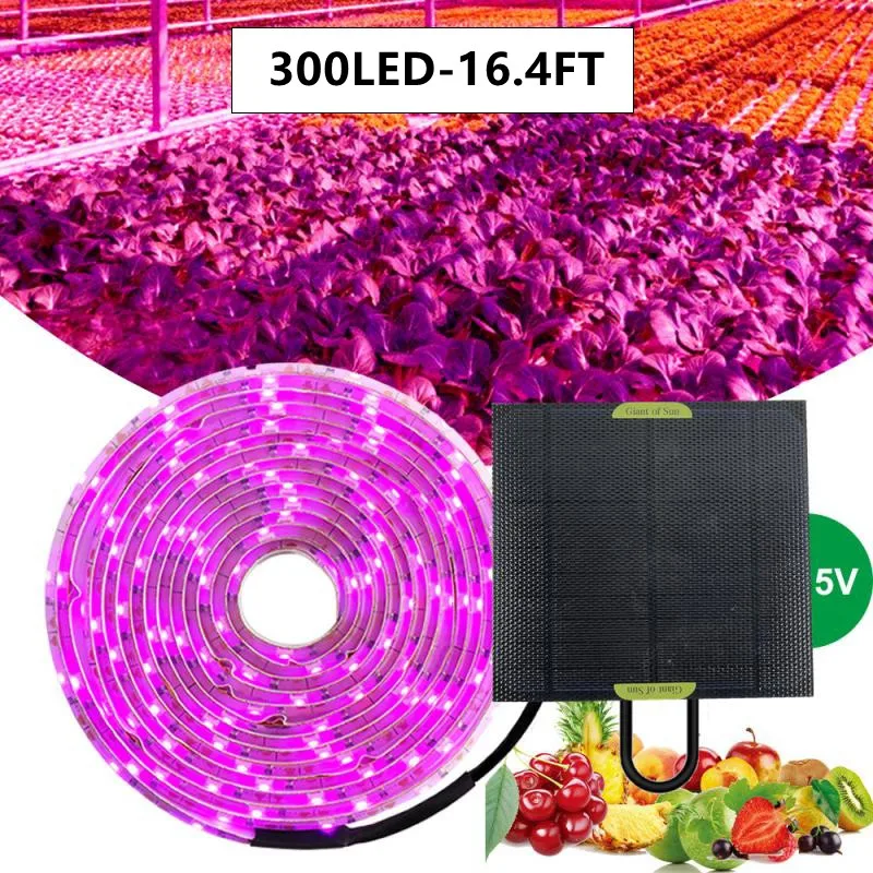 Panel Solar LED de espectro completo, tira de luz de cultivo de 5V, lámparas Phyto para plantas, invernadero, cultivo hidropónico, 20W, 2835 LED: Azul