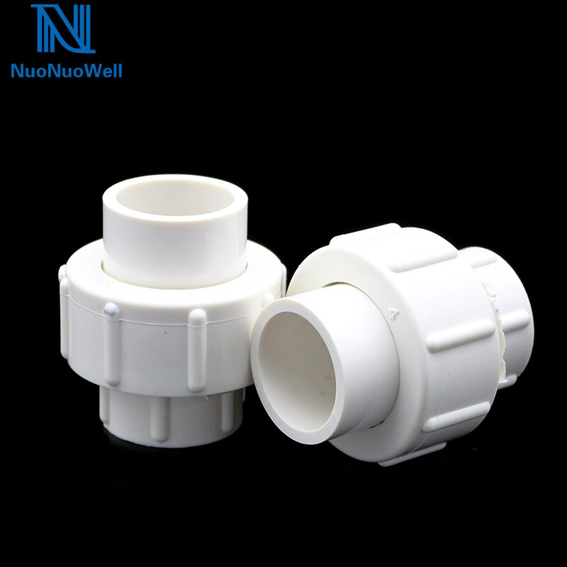 NuoNuoWe PVC Union Straight Equal Coupling Connectors 20-110mm Inner Dia. Pvc Pipe Fittings Tube Joint 2pcs-pack