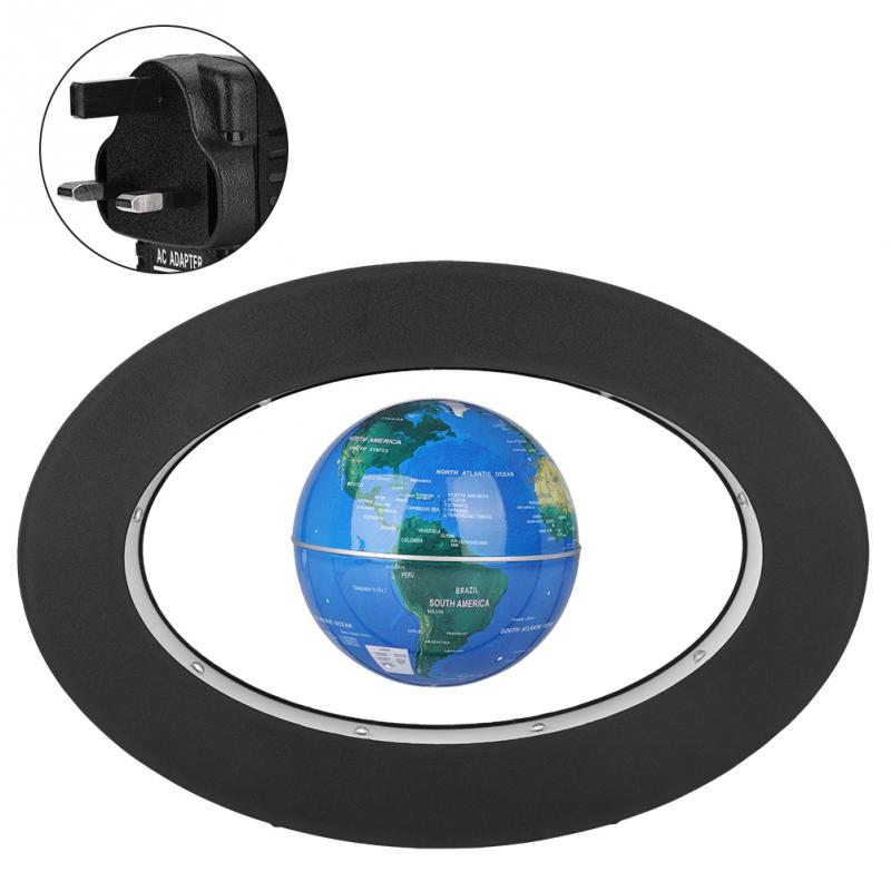 Elektronische Anti Zwaartekracht Globe Magnetische Levitatie Zwevende Globe World Map Led Light Kinderen Leren Home Decor Verjaardag: Blue UK Plug
