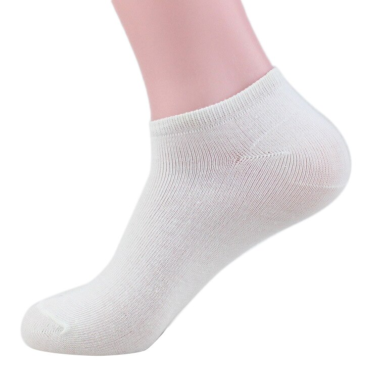 10 Pairs Men Low Cut Cotton Socks Men Invisible Ankle Socks Summer Breathable Thin Male Boat Socks: White