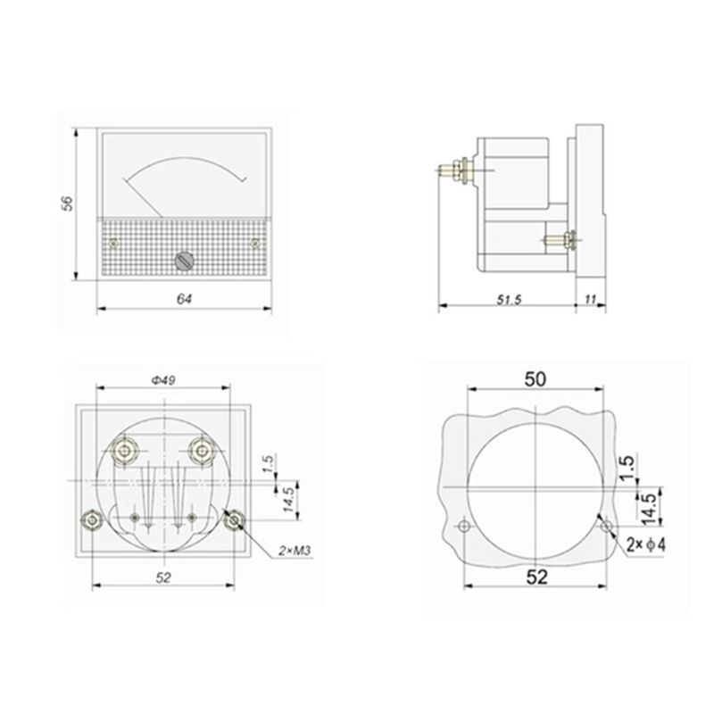 85L1 AC panneau compteur analogique panneau ampèremètre cadran courant jauge pointeur ampèremètre 37MD