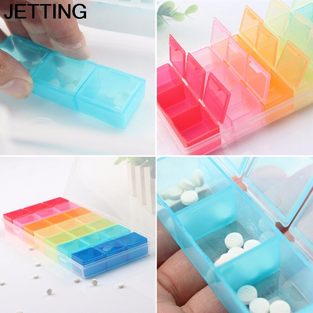 Week 21 Compartment Pill Box Container For Medicin... – Grandado