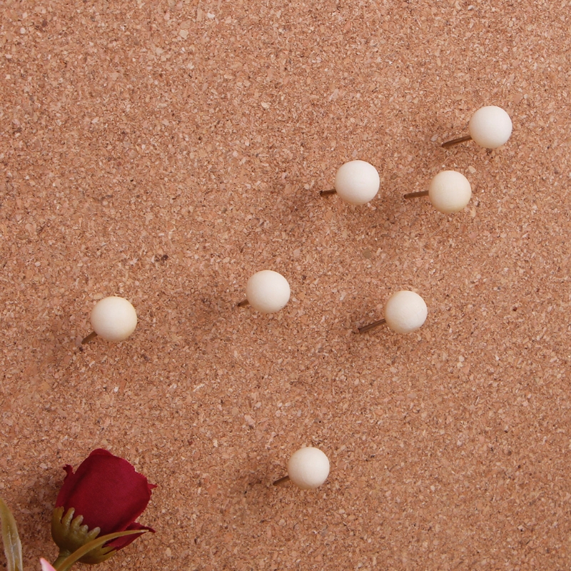 60 Pcs Ronde Houten Punaise Creatieve Decoratieve Tekening Push Pins Hout Hoofd