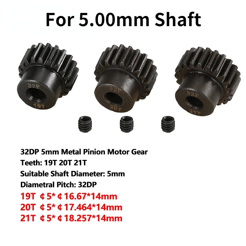 SURPASS HOBBY-engranaje de Motor M0.8 32DP, eje de 5mm y 3.175mm para 1/8, 1/10, 1/12, 1/14, coche de control remoto, camión, Wltoys Traxxas Buggy, 32P