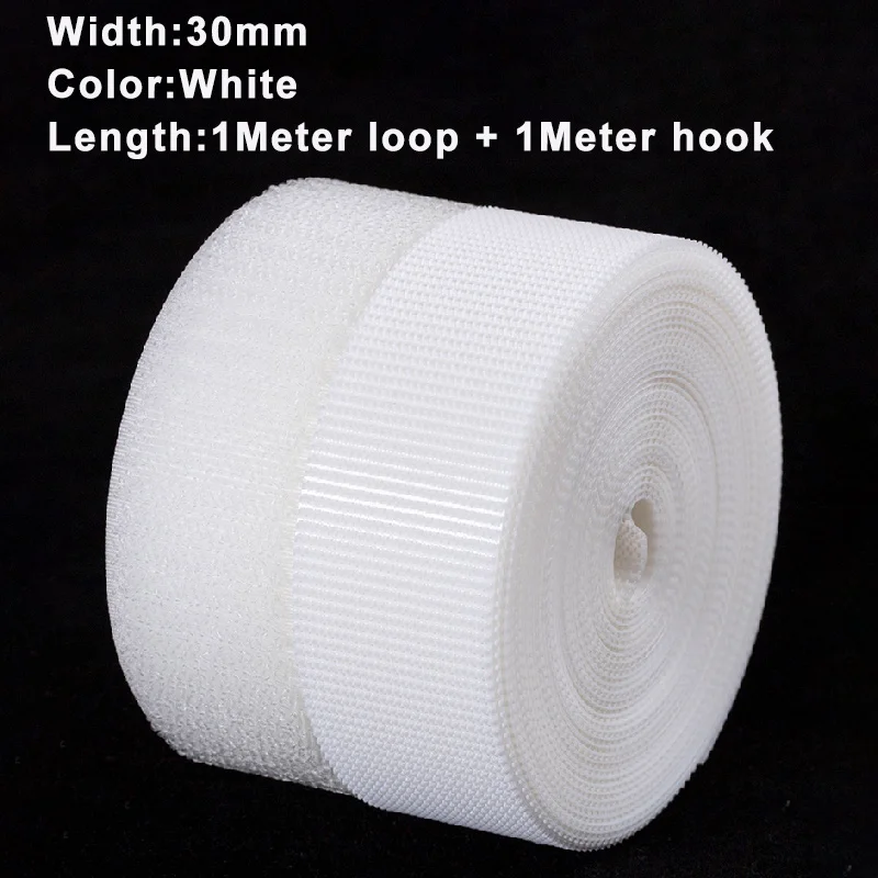1 M/Pairs Naaien Klittenband Tape Strips Niet-klevende Sluiting Tape Stof Nylon Sticky Strips Voor Kleding DIY Ambachten 20-100mm: Antiek Zilver