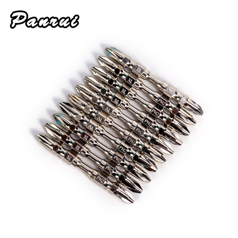 3/5/10Pcs Of 65mm PH2 Phillips Screwdriver Hand Tool S2 Material With Magnetic Double-head Drill Bit Anti Slip Electric Hexagon