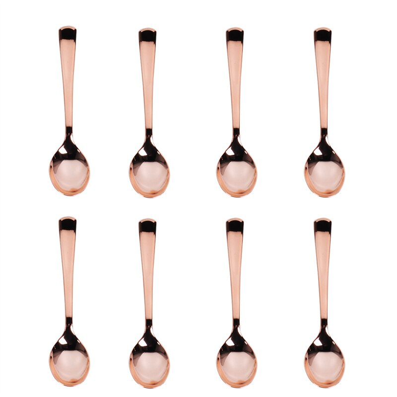 Assiettes or Rose de 24 pièces | Nappe jetable de fête, vaisselle d'anniversaire pour enfants adultes, décor de mariage pour fête d'anniversaire, fête d'anniversaire: 8pcs spoon
