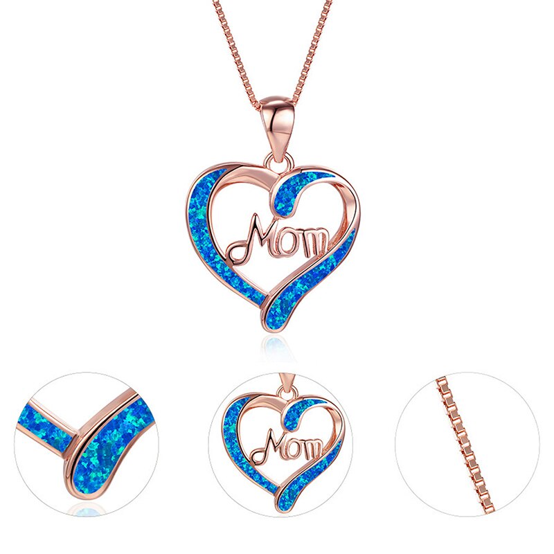 Mother's day necklace, women's jewelry, children's jewelry, mom letter heart pendant necklace, personality, creative mothers' day family jewelry