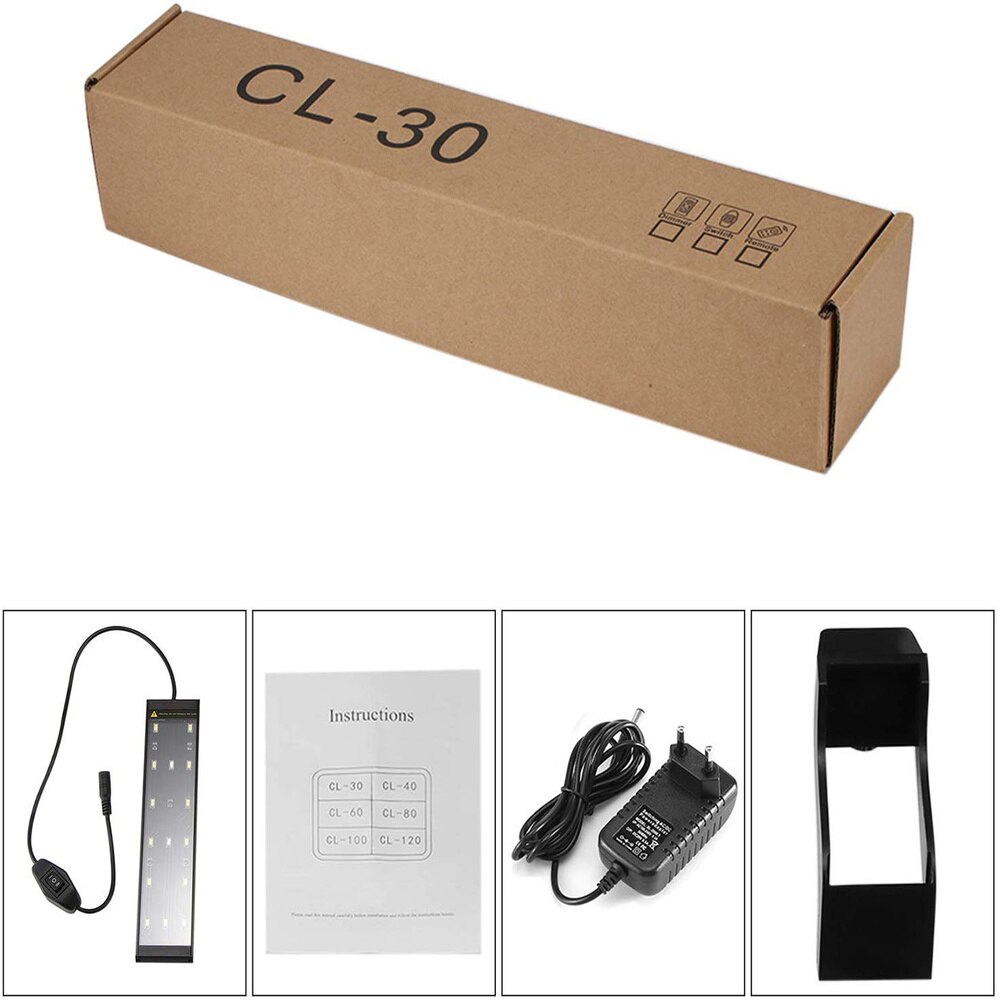 6W High Lumen Clip-on Aquarium LED Lighting Hood Fish Tank Light Lamp with Extendable Brackets for Water Plants Marine Reef LED