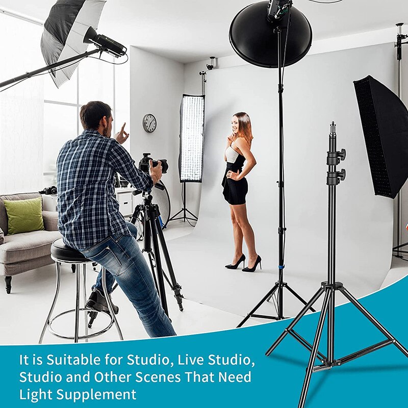 Photography Heavy Duty Tripod Stand Sturdy Aluminum Alloy Floor Selfie Ring Light For Studio Umbrella Backdrop LED Panel