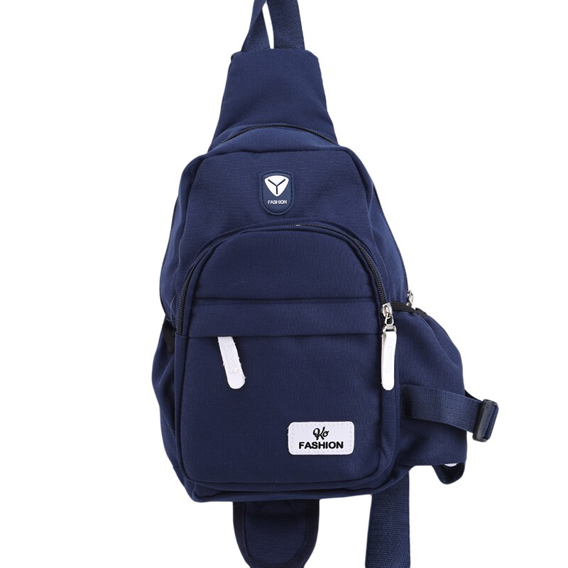 Escola de verão curta viagem mensageiro saco masculino/feminino sacos de ombro oxford crossbody sacos multi-bolso estilingue peito saco: Dark Blue