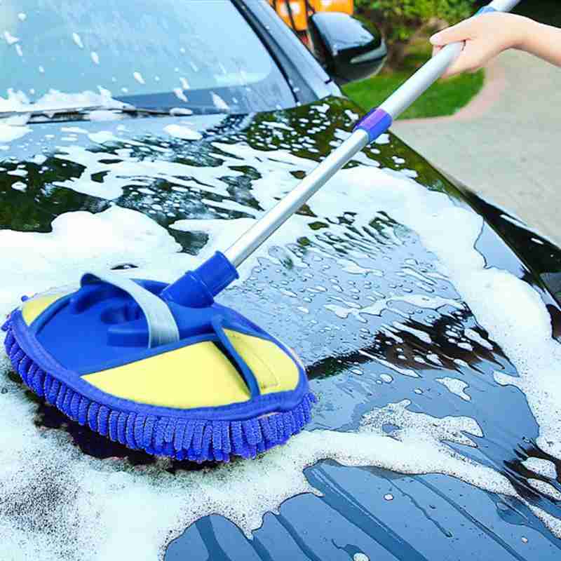 Car Washing Mop Car Cleaning Brush Car Wash Brush Telescoping Long Handle Cleaning Mop Chenille Broom Auto Accessories