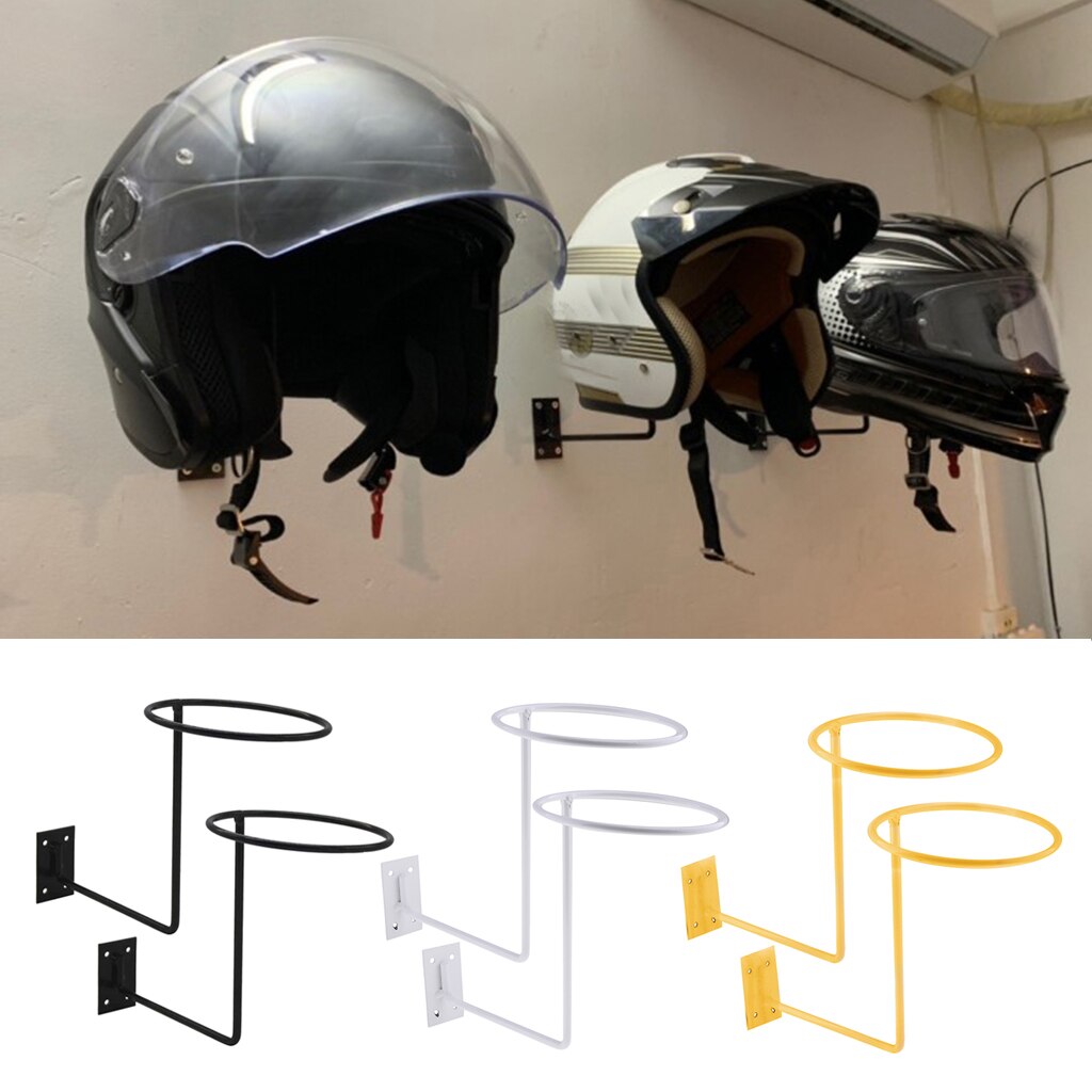 Motorcykel vægmonteret hjelmholderbøjle, hjelmvisning opbevaringsstativ basketballholderbøjle multifunktionelt rack