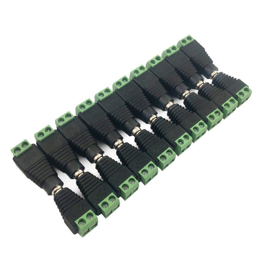 10 pares 12V macho + hembra 2,1 MM x 5,5 DC enchufe adaptador conector para cámara CCTV