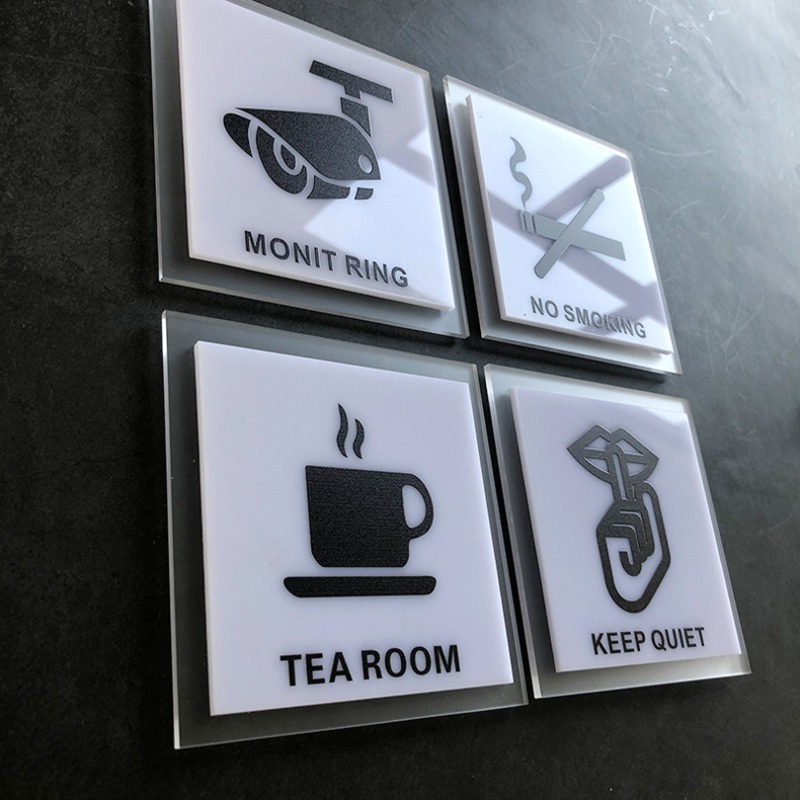 Acrylic Door Sign No Smoking Reminder Sign Sticker Beware of Steps Slippery Restroom Signage Fire Hydrant Signage Cozy Pantry