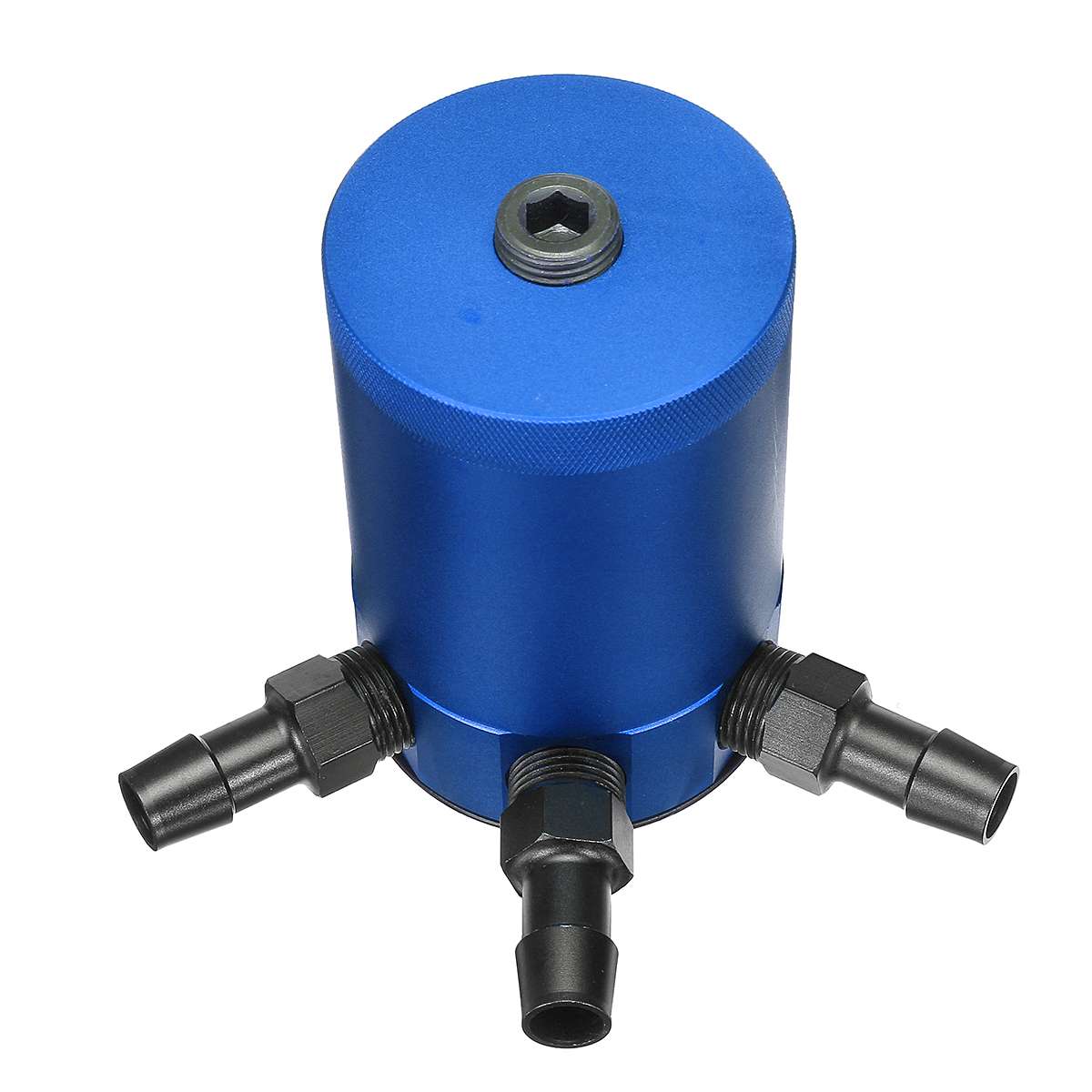 Autoleader Aluminum Baffled Car Oil Catch Can Tank Separator Reservoir Universal Oil Catch Tank Cans 3 Hole: Blue