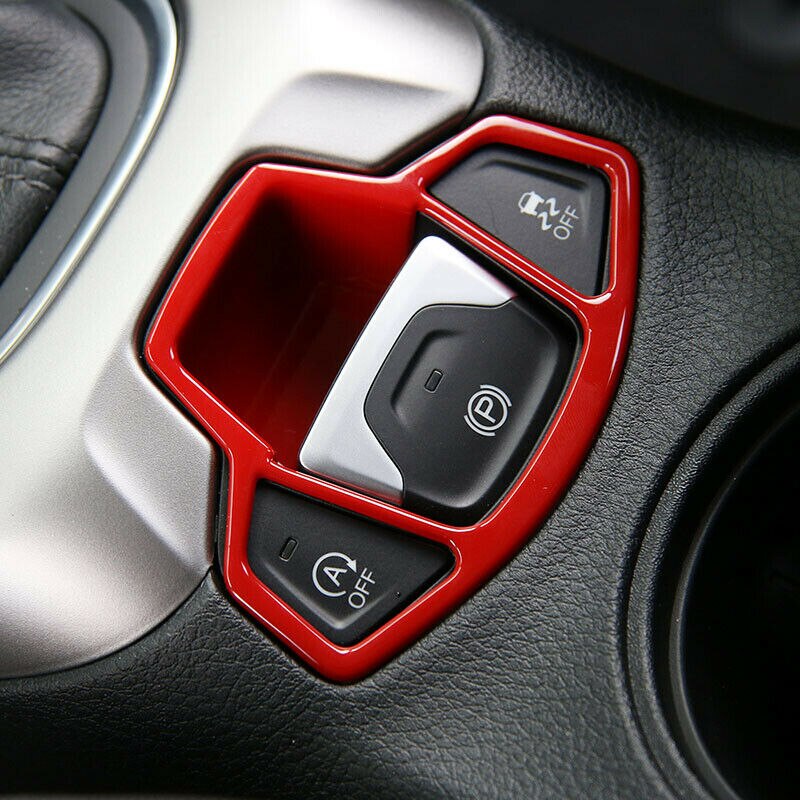 Quadro de freio de mão eletrônico interno do carro capa guarnição-vermelho para jeep renegado jeep compass 2015-2019