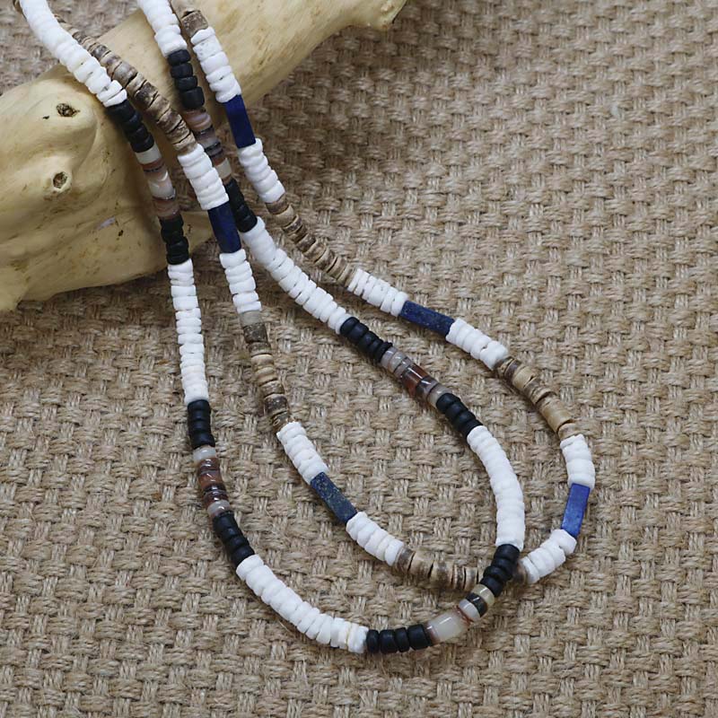 Vintage Rustieke Mannen Kralen Ketting Natuurlijke India Onyx Kokosnoot Ketting Voor Mannen Tribal Sieraden Beste Vriend SU-07