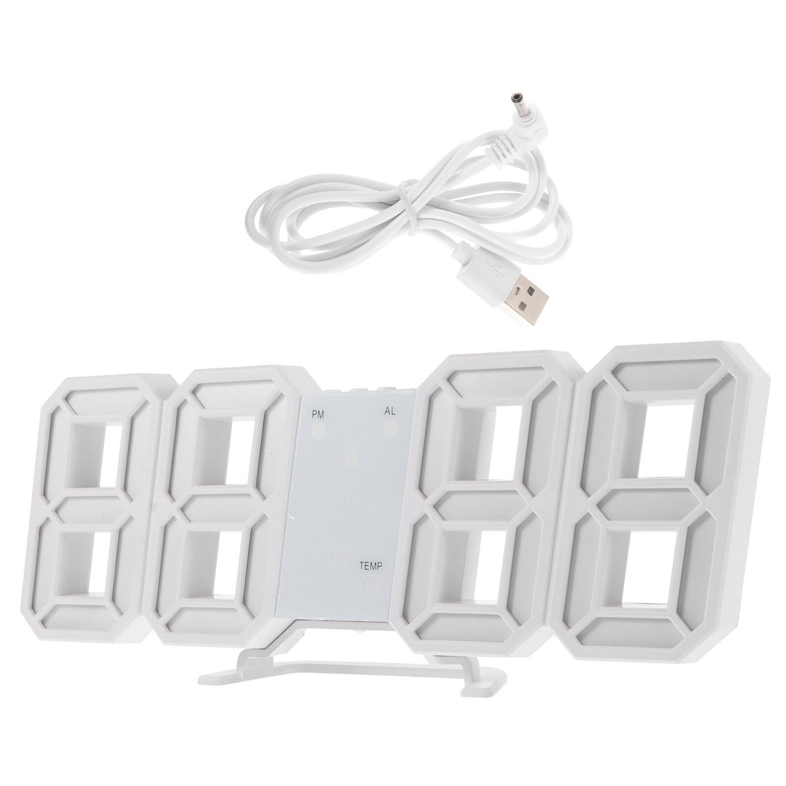 1 Set Wall-mounted LED 3D Clock Home Wall Digital Clock Useful Alarm Wall Clock