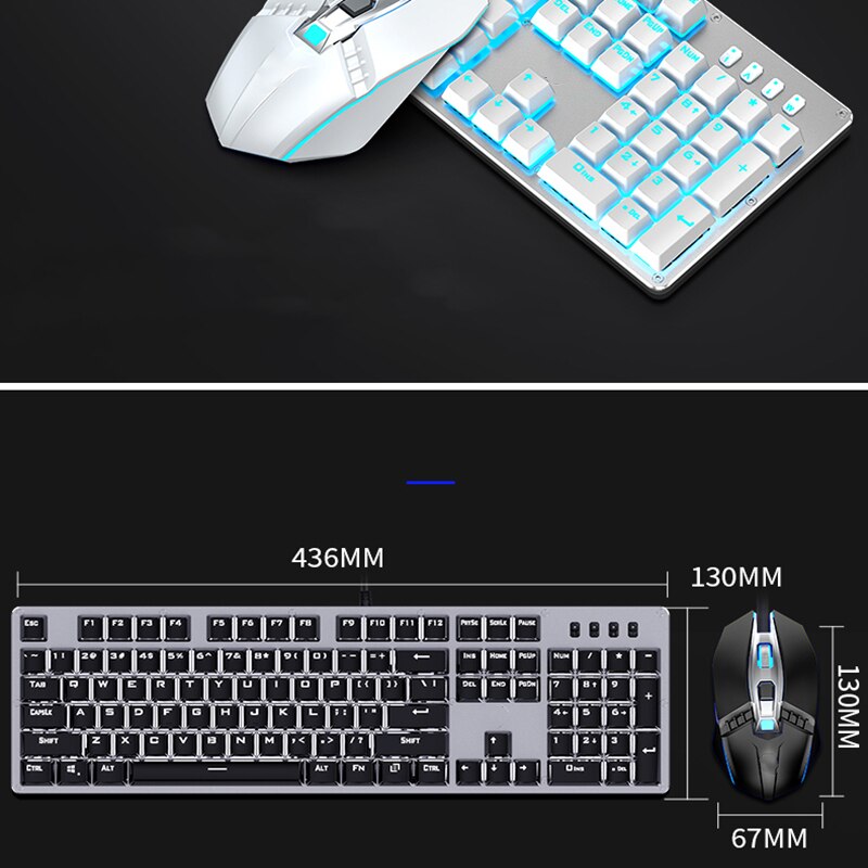 For Mechanical Keyboard and Mouse set for Games, Wired Game Keyboard Mouse, International Big Card