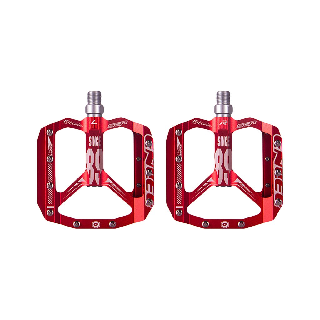 Myzrh Mtb Bmx Bicycle Pedal Ultralight Aluminium Alloy Pedals Du Bearing 1pair Outdoor Bicycle Accessories Camping Tools #LR2: Red