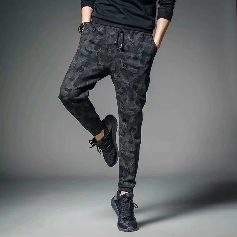 Casual joggers mænd joggingbukser bukser herre tynd is silke hurtigtørrende bukser trend leggings slim fit fitness tøj