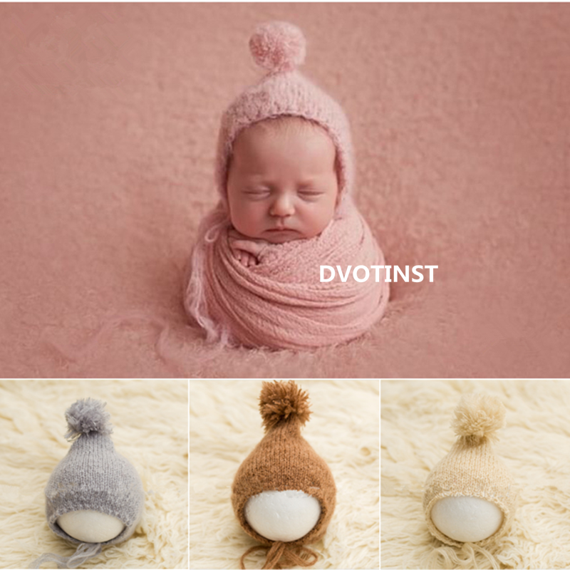 Dvotinst Pasgeboren Fotografie Props Voor Baby Brei Haak Bonnet Leuke Bal Hoed Fotografia Accessorio Studio Scheuten Foto Props