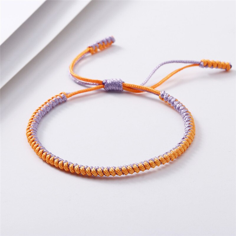 35 farben Tibetischen Buddhistischen Geflochtenen Seil Knoten Armbinde Charme Handgemachte Glück Weben Gewinde Armreifen Für Frauen Männer Modeschmuck