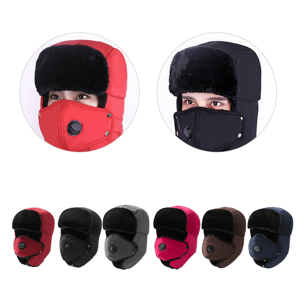Winter Fluff Cap Outdoor Sports Cap Windproof Warm-Keeping Hat Skiing Hiking Northern Europe Winter Face Cover With Ventilation